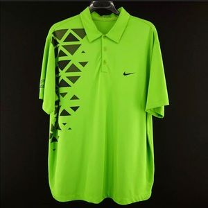 Mens Nike Golf Dri Fit Green Athletic Polo Size XL
